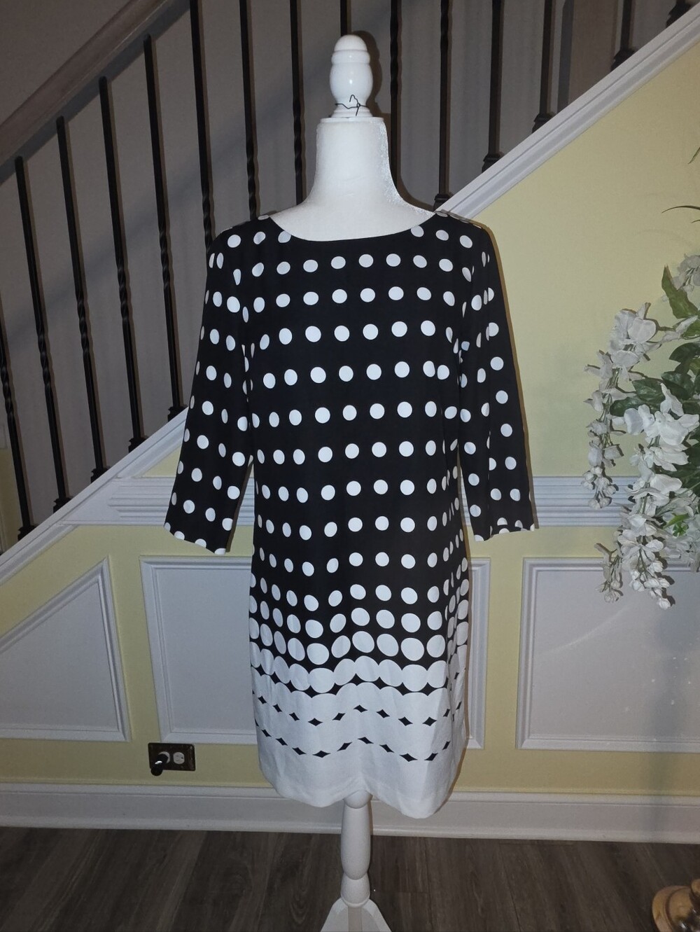 Banana Republic Black & White Polka Dot Women's Dress Sz-6